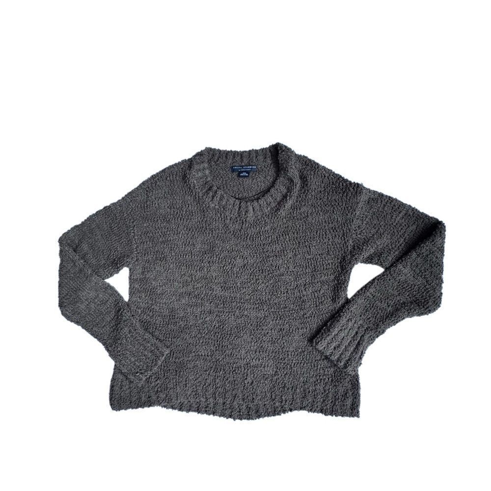 Social Standard Brown Green Chunky Sweater Pullover SZ M